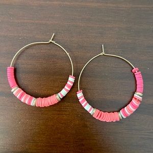 Pink hoop earrings